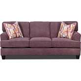 Spencer 84" Flared Arm Sofa in Raison Purple Chenille Fabric